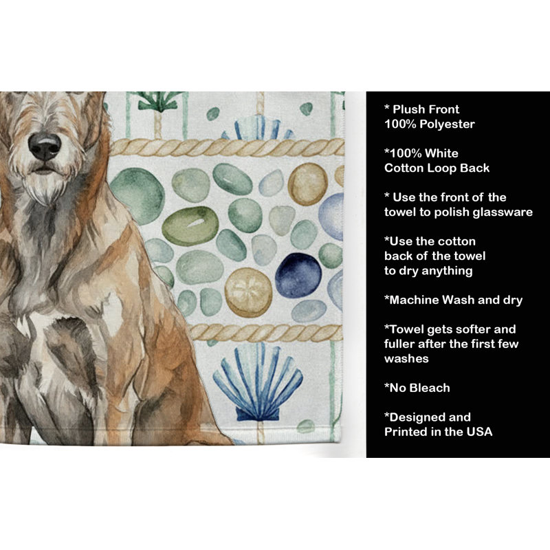 Coastal Sea Glass Kitchen Towel, Brindle Irish Wolfhound