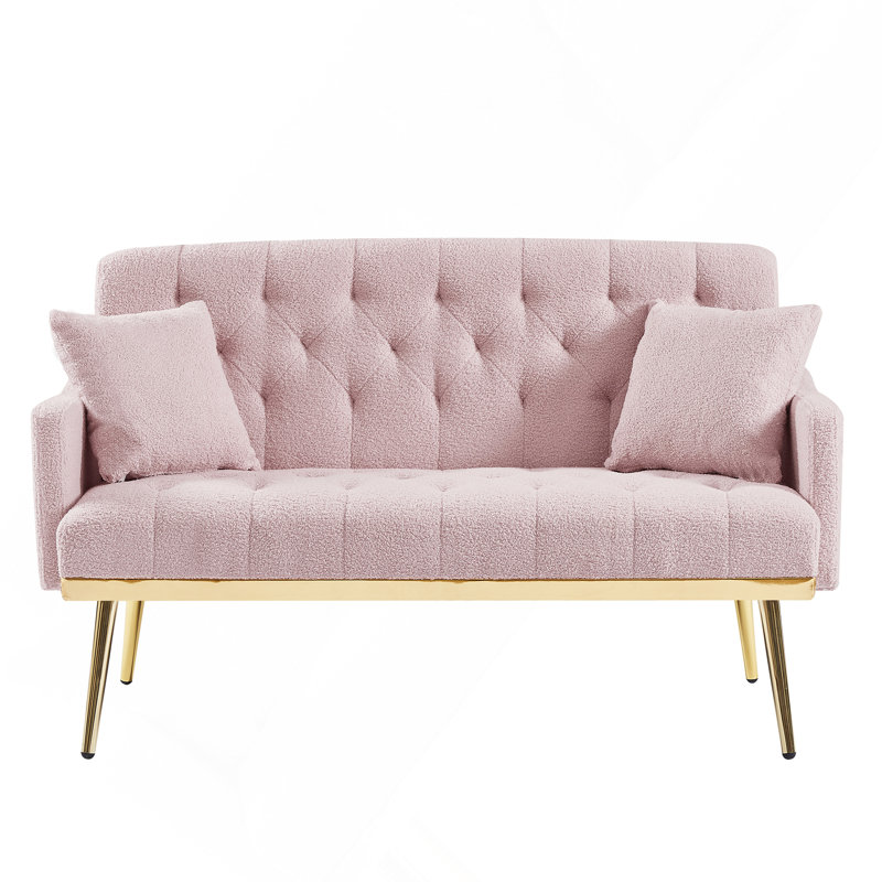 Canapé 2 places Teddy, Mélange de polyester rose