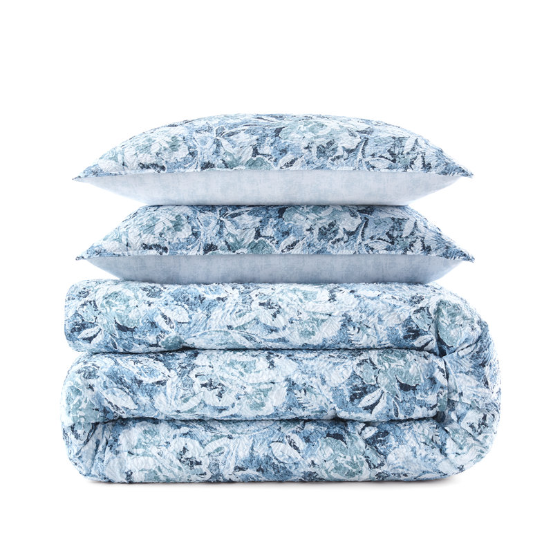 Ensemble d'édredon en percale en microfibre Waverly Hayden, Édredon très grand + 2 taies décoratives, Abstrait