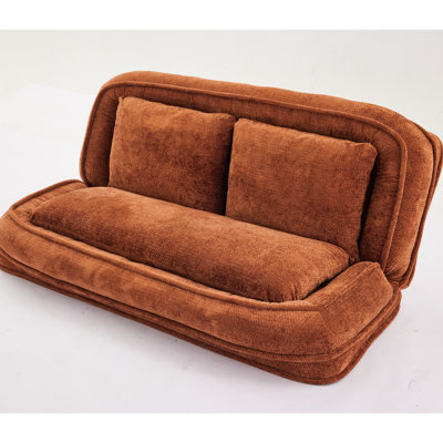 Lit double pour chien humain paresseux chenille orange 5 positions réglables pour vous et vos animaux de compagnie