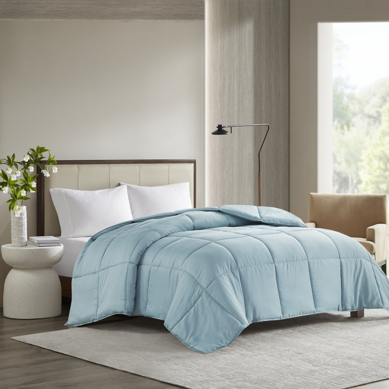 300 Thread Count Cotton Percale Luxury Down Alternative Comforter, Twin XL, Teal