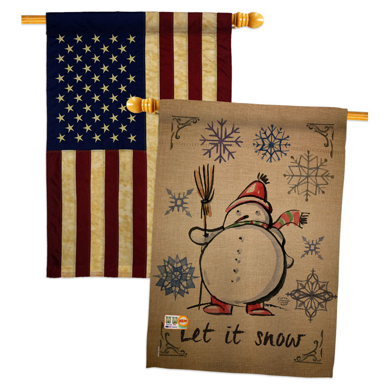 Drapeau d'hiver 40 po x 28 po Winter Let It Snow