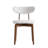 4-Piece Cotton-Linen Set With Curved-Back Wooden Dining Chairs-120424367