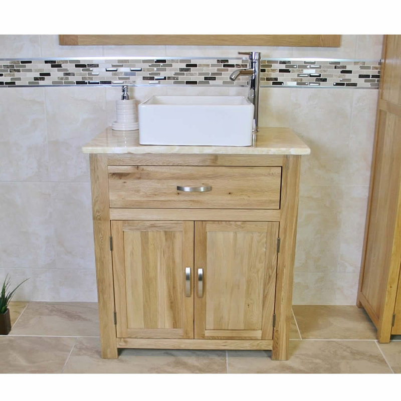 Deeter 750mm Single Bathroom Vanity with Vessel Ceramic Basin, Golden Onyx