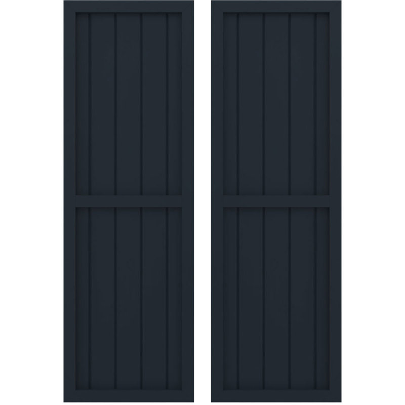 Deux volets à panneaux égaux Americano (par paire), Bleu nuit sans étoile, 45", 17 1/2"