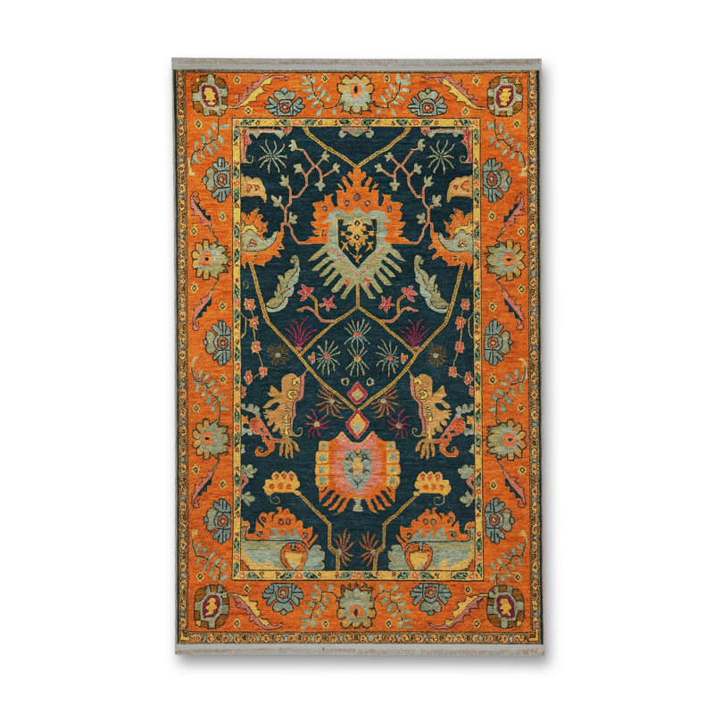 Tapis beige tissé traditionnel Mosso, 4 pi 11 po x 9 pi 10 po