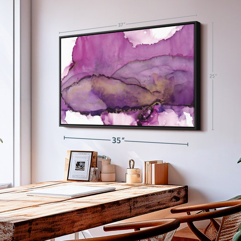Aquarelle violet, reproduction sur toile, H 25 po x l 37 po