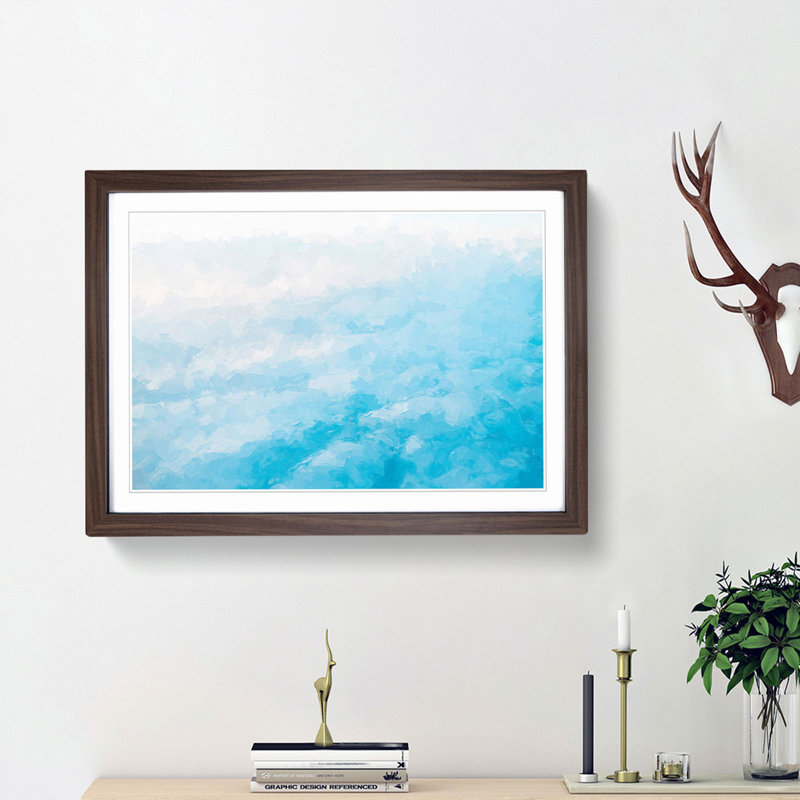 Over the Clouds in Abstract - Picture Frame Graphic Art Print, 27cm H x 36cm W x 2cm D, Walnut Framed