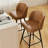 Modern Swivel Upholstered Counter Stool with Durable Metal Frame-381886286