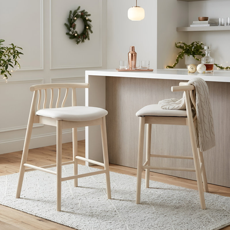 Counter Stool, White Natural