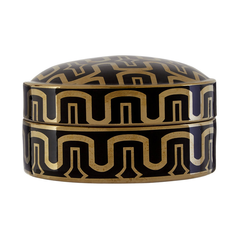 Everaldo Ceramic Decorative Box, 8cm H x 16cm W x 16cm D