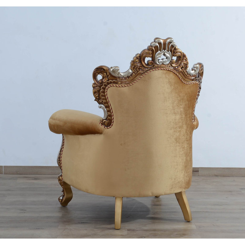 New Emperador II Armchair, red burgundy gold and light brown, brown