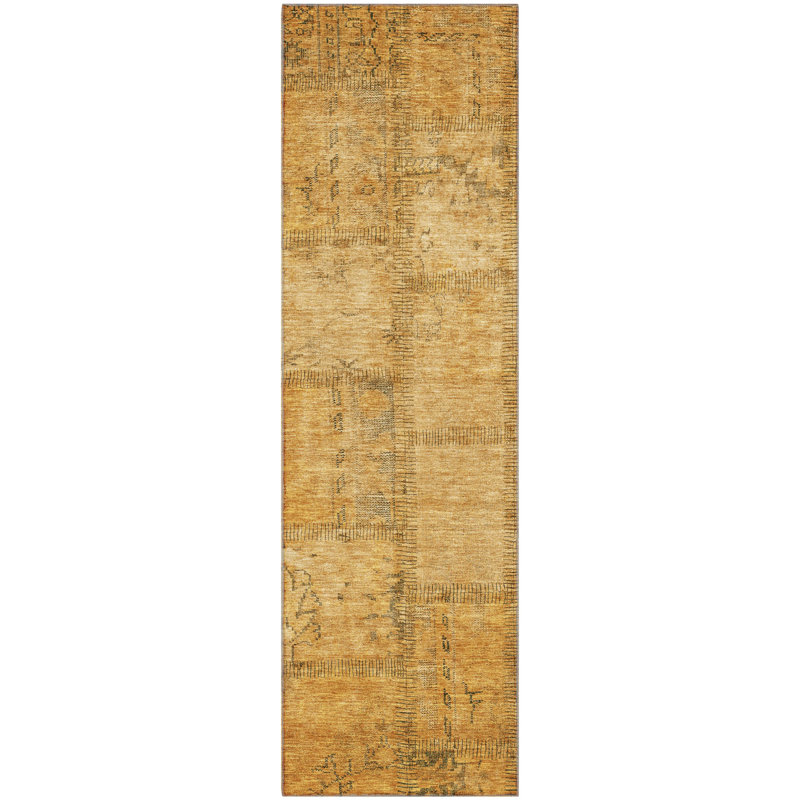 Premium Machine Washable Prisco Copper Rug, Runner 2'3" x 7'6"