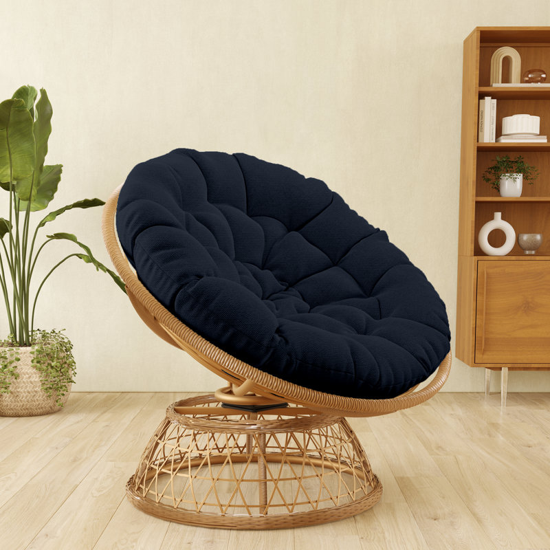 Chaise de patio avec coussins Mayen, Bleu foncé