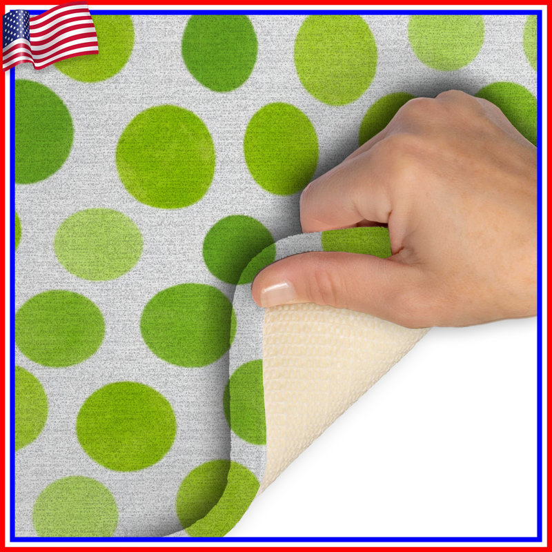 Motif de tapis de bain à pois moderne pour salle de bain, Simple - L 24 po x l 17 po, Pois vert clair