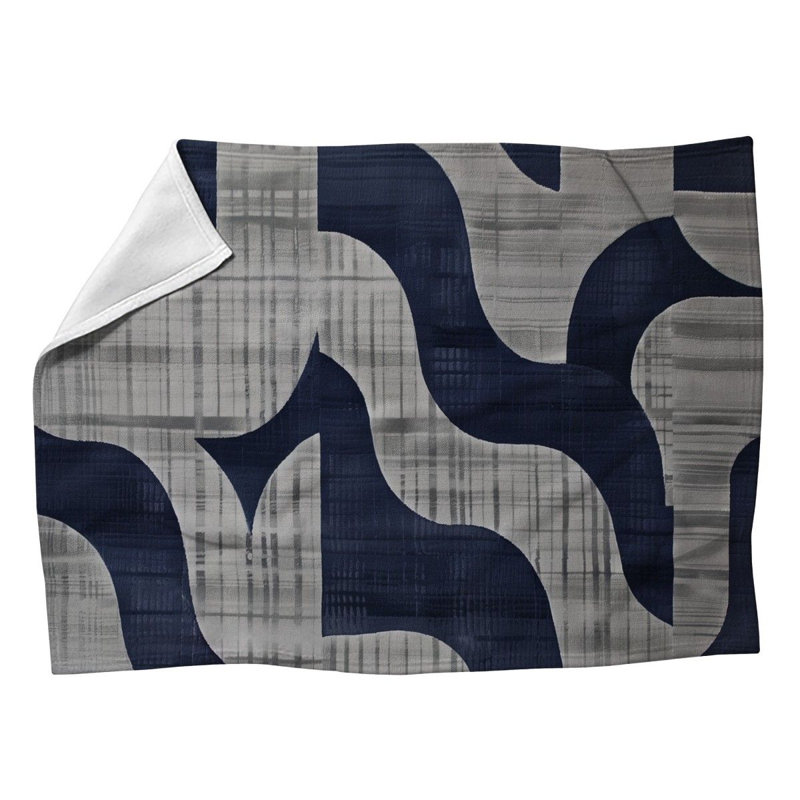 Wavy Fabric Abstract Machine Printed Throw Blanket, 60" W x 80" L