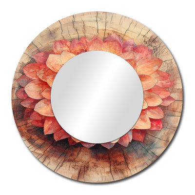 Dahlia Flower On Wood Slide - Floral Mirror Wall Art - Printed On Metal