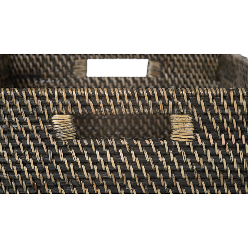 Panier en rotin Bavan, Bronze