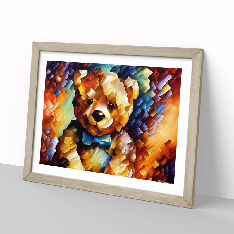 Teddy Bear Vol.2 Abstract - Single Picture Frame Print, 25cm H x 34cm W, Beige