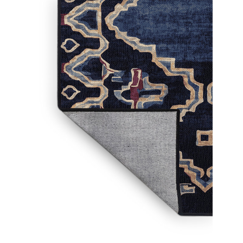 Machine Washable Gray Area Rug, Rectangle 6' x 9'