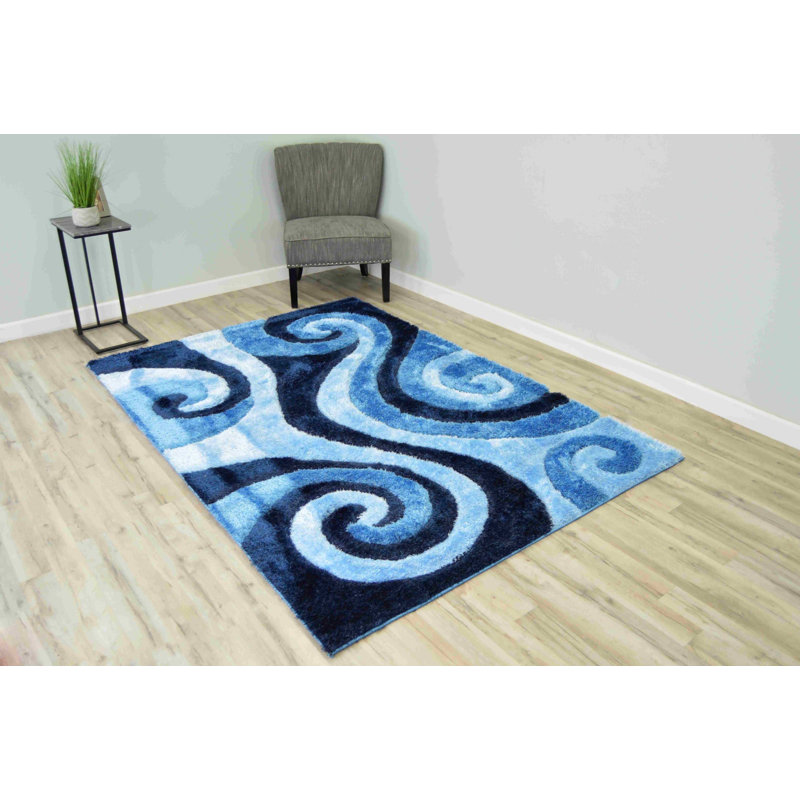 Tapis moderne à poil long à motif géométrique abstrait pour le salon et la chambre à coucher