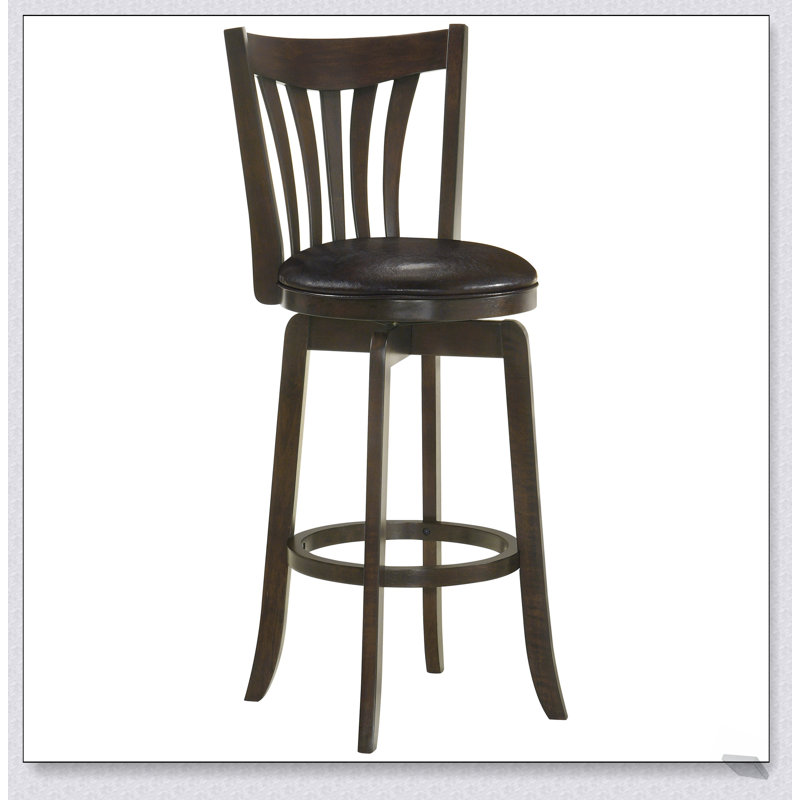 Chaise de bar pivotante en cerisier foncé Decker avec siège confortable et finition élégante