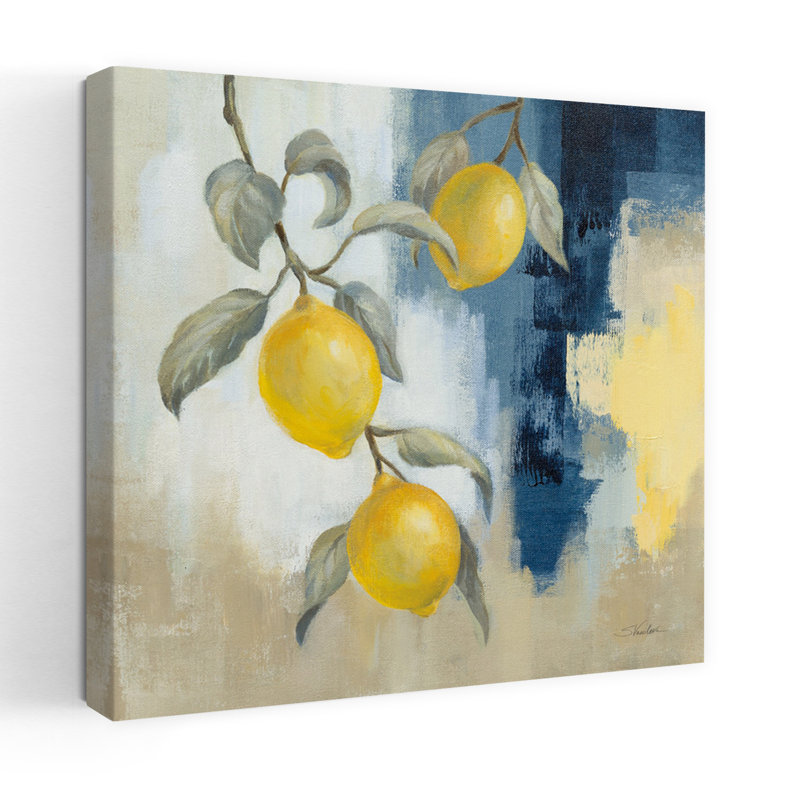 Citrons du Sud I, art abstrait contemporain, H 48 po x l 48 po