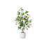 Adcock 4ft Artificial Camellia Tree with 9 inch White Planter, Tall Fake Camellia Trees with Flowers-196072127