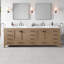 Aberdeen Meuble-lavabo double blanc avec comptoir en quartz Carrara et lavabos en porcelaine encastrés-1748599690