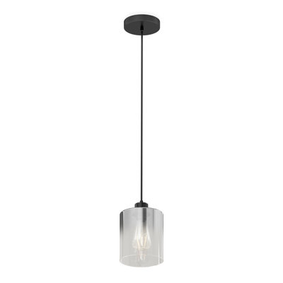 Luminaire suspendu tambour noir à 1 lumière Savino