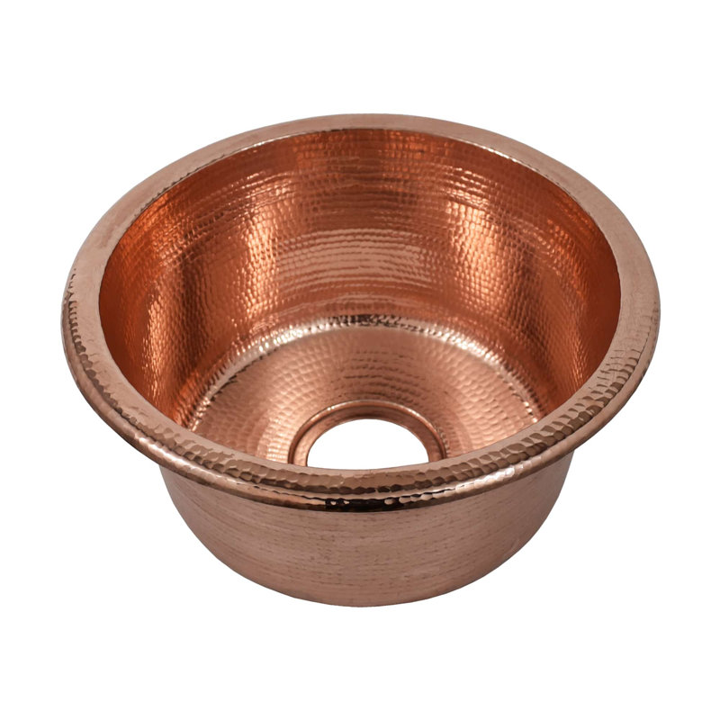 Redondo Chico 15" L x 15" W Dual Mount Kitchen Sink, Polished Copper