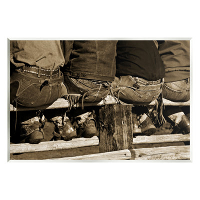 " Vintage Western Cowboys Sitting Sepia " by Lisa Dearing