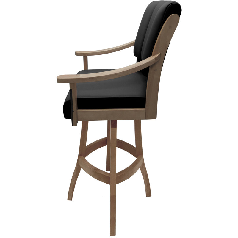 Tabouret de bar en bois massif Golla, Noir