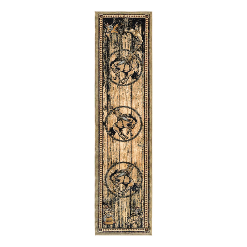 Tapis vert Rugs.com Pioneer, Tapis de couloir 2 pi x 8 pi