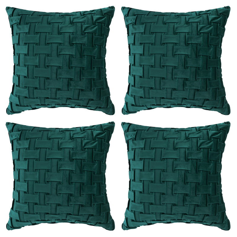 Geometric Velvet Throw Pillow, Pillow Cover Only - No Insert, Dark Blue