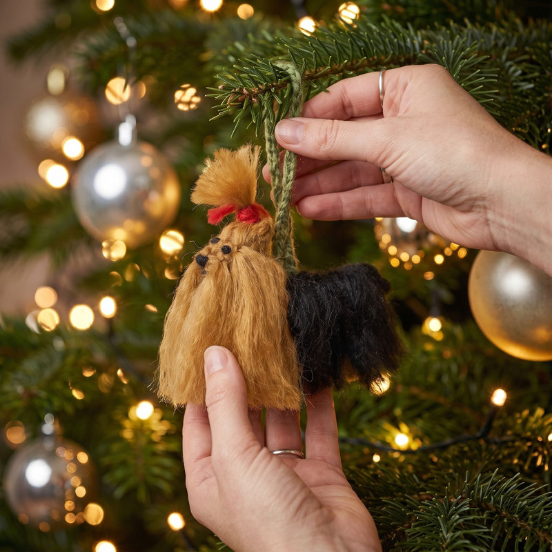 Arcadia Home Yorkie Hand-Knit Ornament
