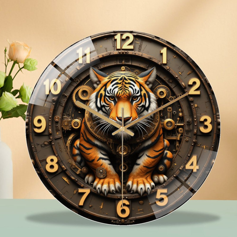 Horloge murale Steampunk Tiger
