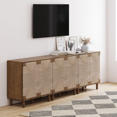 Debets Accent Cabinet Set with Adjustable Shelves and Solid Wood Base