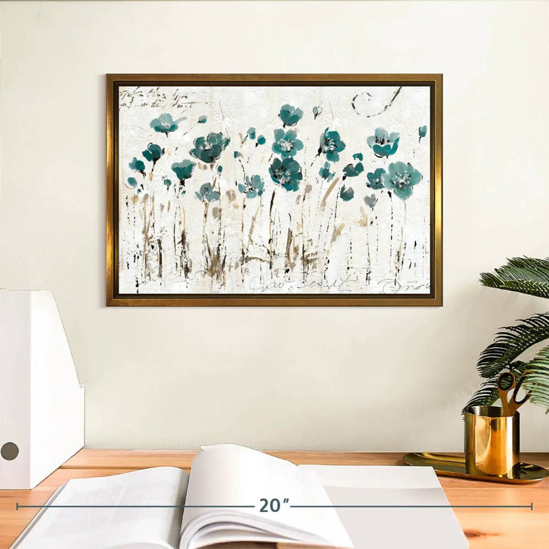 Leota Balance VI - bleu, Cadre flottant doré, 13 po x 9 po