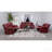 Red Upholstered Glider Recliner Chair