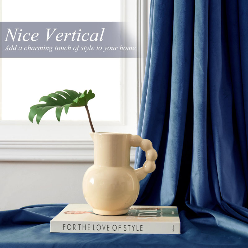 Velvet Curtains Room Darkening Curtains 2 Panel Set Super Soft luxury Grommet Curtains, Navy Blue, 52" W x 96" L
