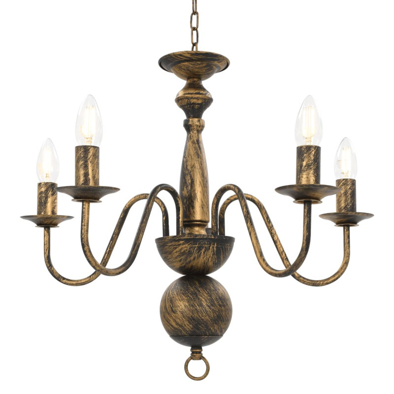 Cheesman 5 - Light Candle Style Chandelier, Black