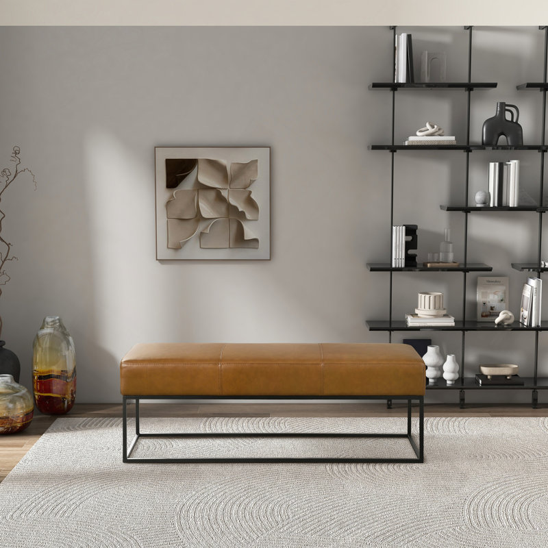 Banc en cuir brun clair Odessa