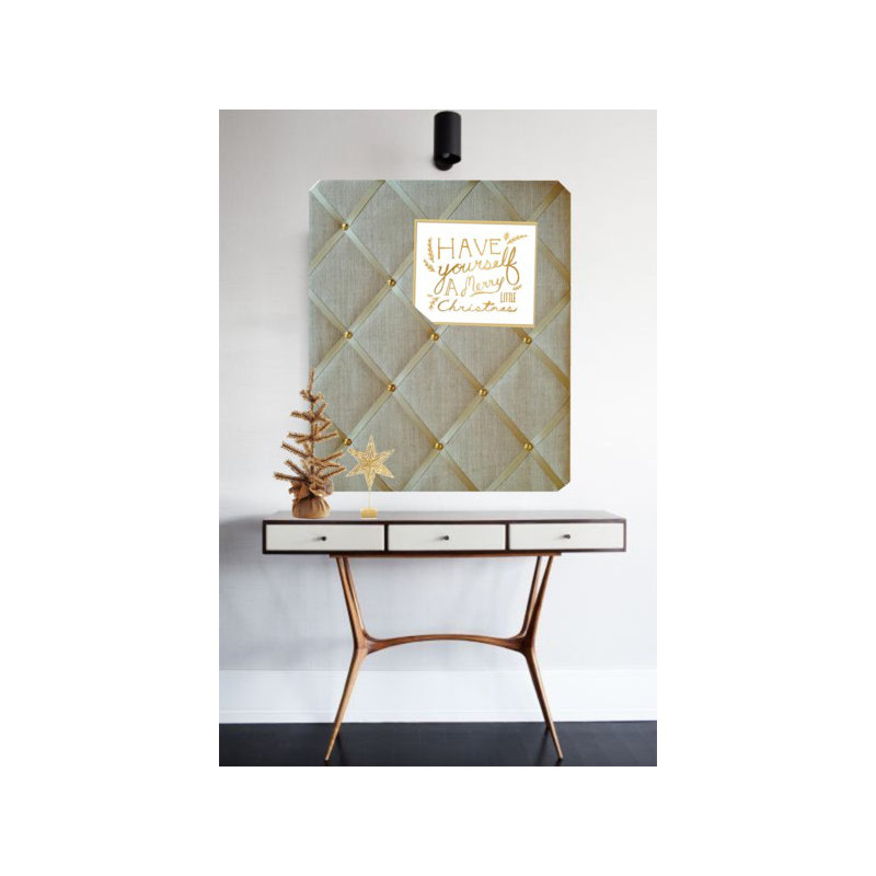Fabric Covered, Gold/Gold, 60cm H x 48cm W