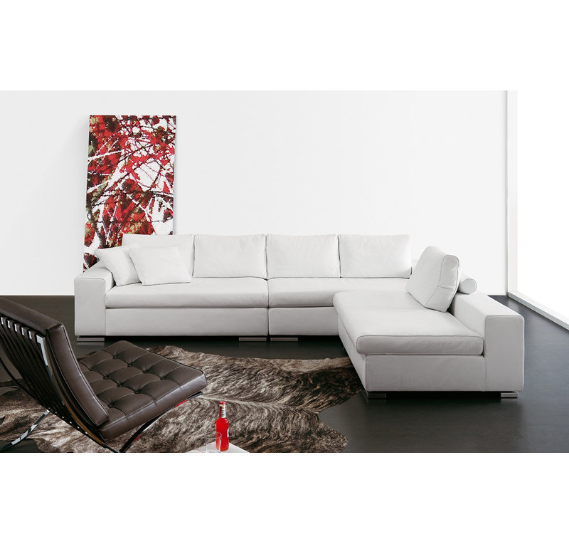 Canapé modulaire de 118 po faisant face à la droite de Rogers, Gris