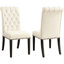 2 chaises d'appoint beiges - rembourrées de mousse, enveloppées de tissu, rehaussent l'esthétique de la salle à manger de 2 confort et style