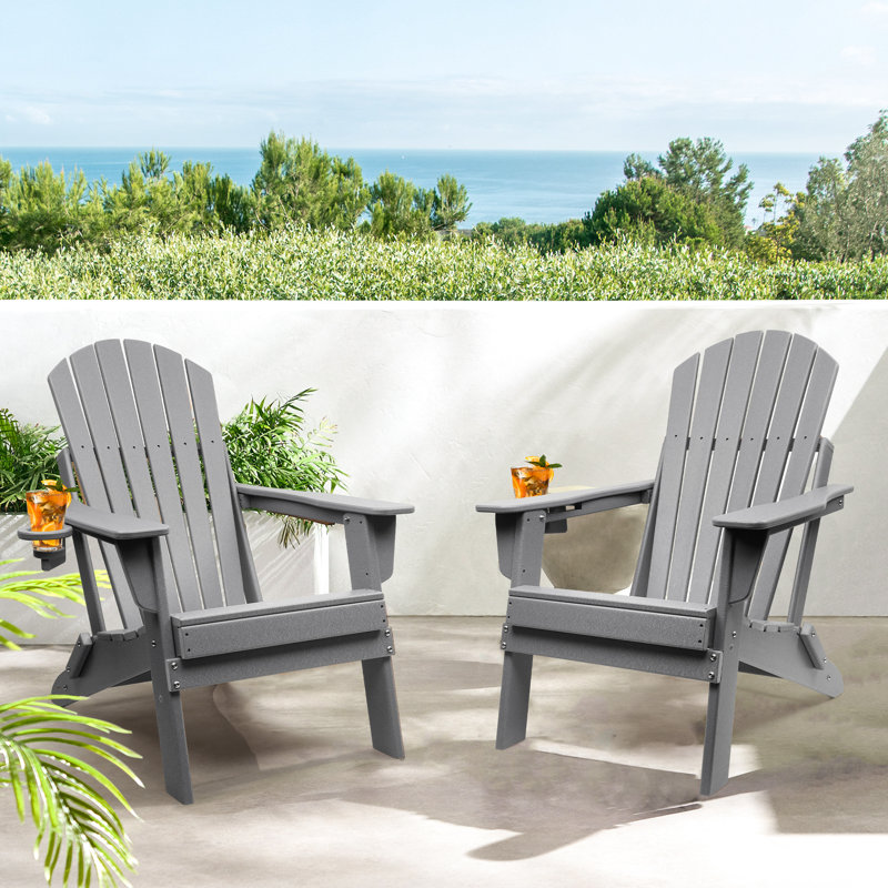 Chaise Adirondack pliante Carbondale, Gris