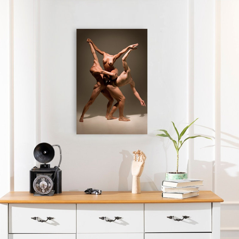 Étreinte nue élégante, impression d'art mural moderne et abstraite élégante, H 24 po x l 16 po