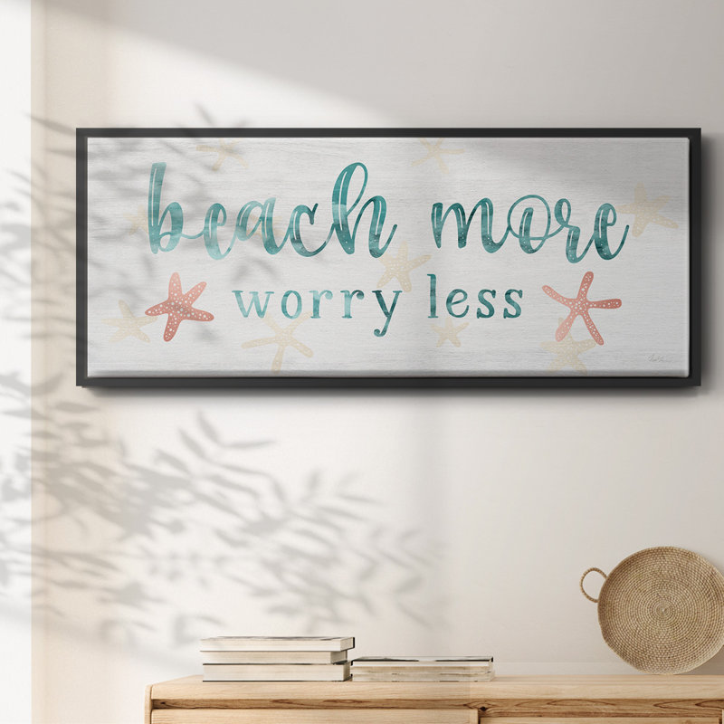 Beach More- Framed Canvas, 20" H x 50" W