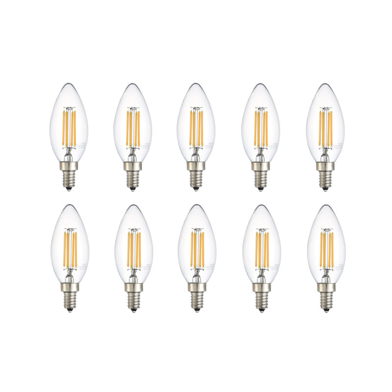 6W (40 Watt Equivalent) B10 E12 Dimmable LED Candelabra Light Bulb, 3000K